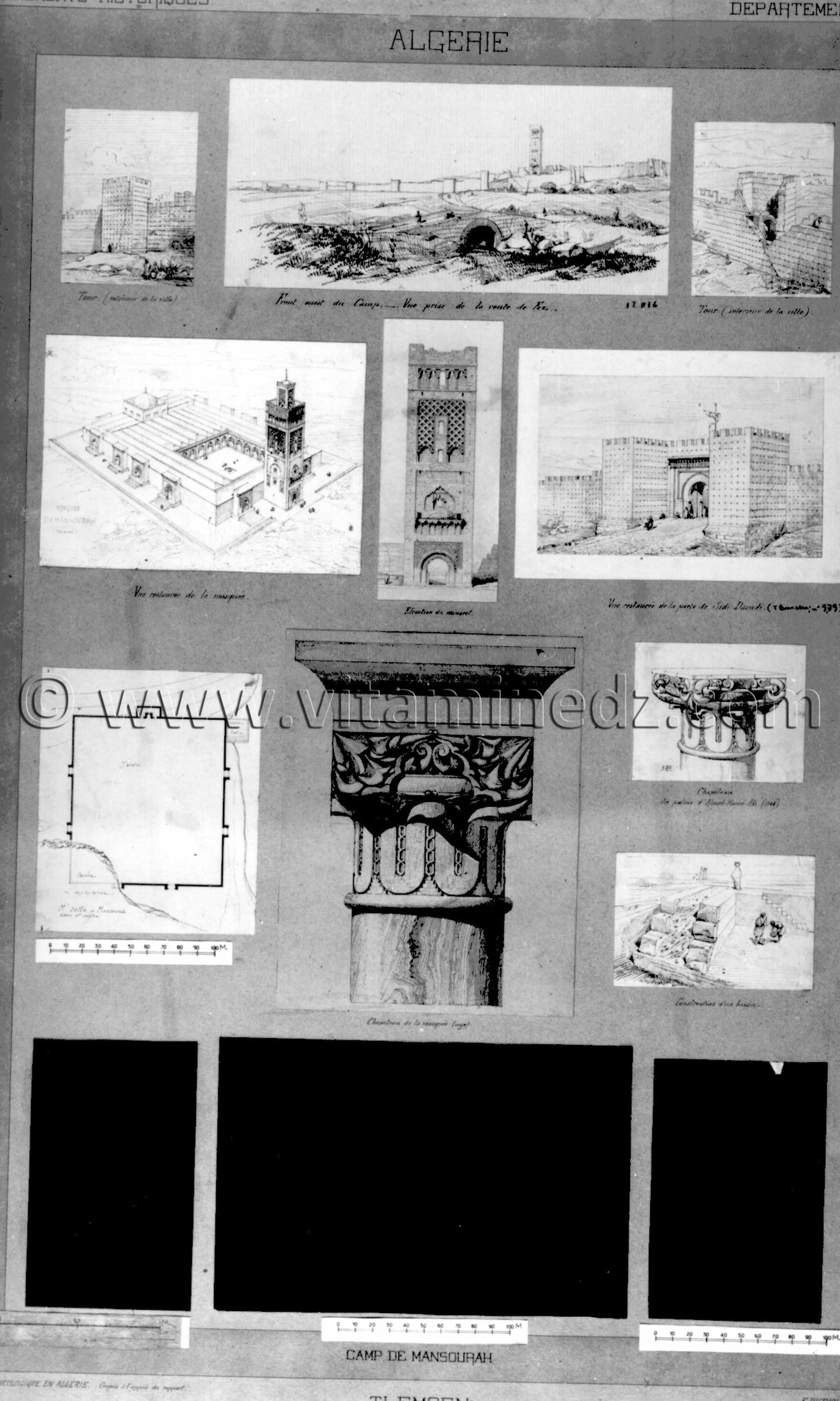 Tlemcen Photo Ancienne - Détails et crquis Mansourah