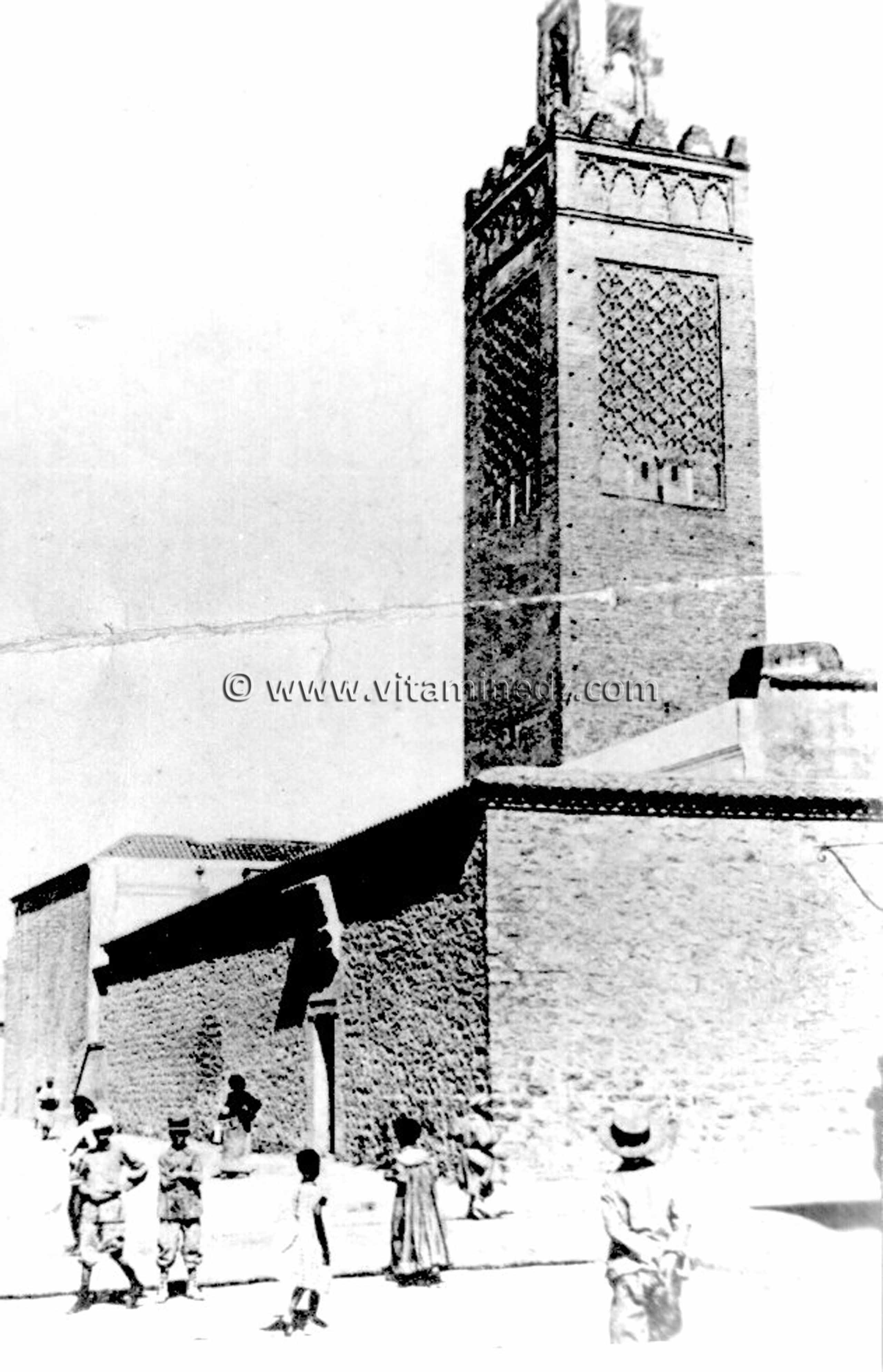 Tlemcen Photo Ancienne - photo rare de la grande mosquée avec pierres d'origine