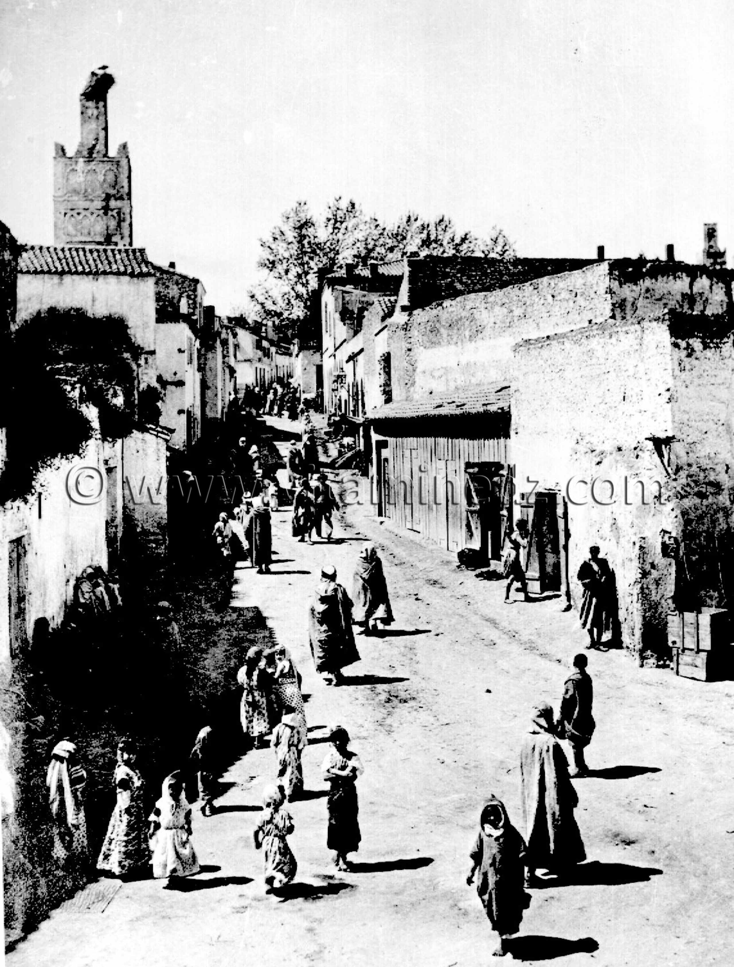 Tlemcen Photo Ancienne - Rue Mascara, mosquée Sidi Senoussi