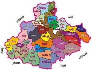 خريطة تبين بلديات ولاية غليزان
