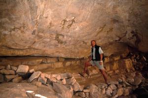 Djanet, Algérie. Panneau principal de peintures.