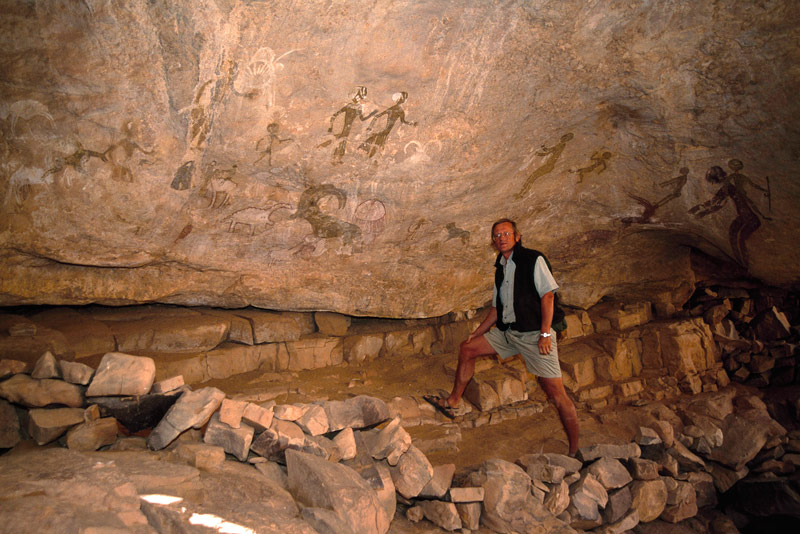 Djanet, Algérie. Panneau principal de peintures.