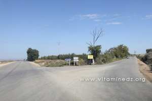 Route vers Chleida et Sidi Abdelli à droite, Route vers Bensekrane Tout droit