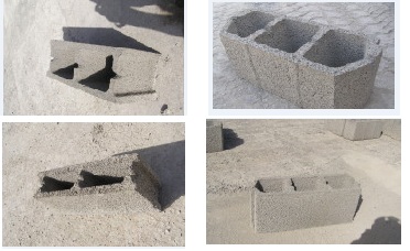 Produits agglomérés en béton.