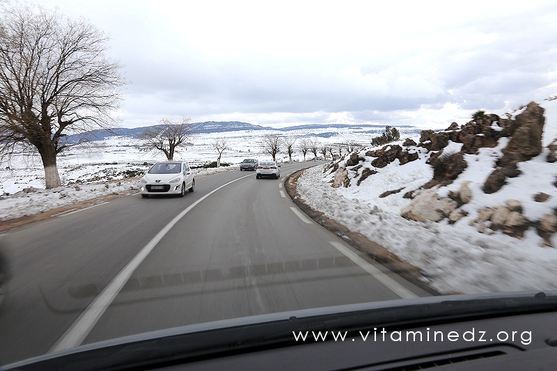 Météo Tlemcen (route vers sebdou enneigée) Parc National de Tlemcen