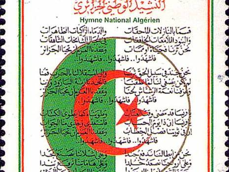Philatélie - L’hymne national algérien illustré sur timbre-poste: Le génie du grand Moufdi Zakaria