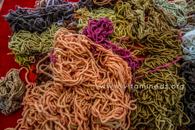 Laine avec couleurs naturelles - Patrimoine culturel et artisanat de Tlemcen (Region Beni Snous)