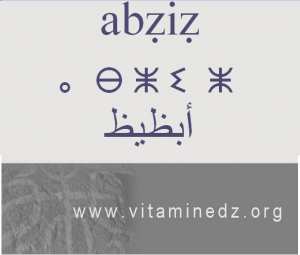 الجذور الأمازيغية في لهجة منطقة الغزوات و ضواحيها - أَبزيز –