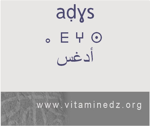 الجذور الأمازيغية في لهجة منطقة الغزوات و ضواحيها - أَدغس –