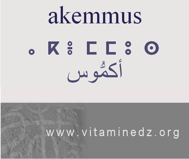 الجذور الأمازيغية في لهجة منطقة الغزوات و ضواحيها - أَكَمُّوسْ –