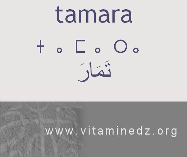 الجذور الأمازيغية في لهجة منطقة الغزوات و ضواحيها - تمارَ –