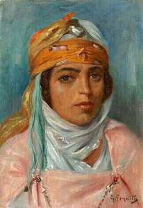 Peintre Français, Gustave LEMAITRE (1862-1920), Huile sur toile, Titre  La Belle Algérienne.