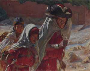 Trois femmes dans l'oued de Bou Saâda  Algérie