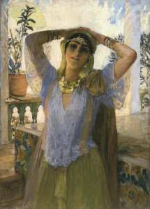 Jeune femme sur une terrasse  Alger 1900