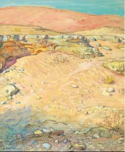 Étienne Dinet - Nasreddine Dinet  PAYSAGE DANS LA RÉGION DE BISKRA  aquarelle