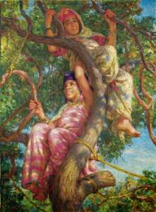 Étienne Dinet - Nasreddine Dinet  Adolescentes dans un arbre  BouSaâda