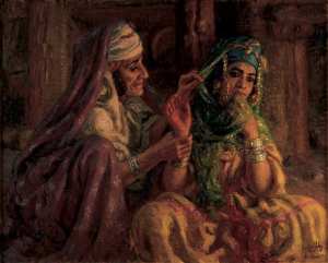 Étienne Dinet - Nasreddine Dinet   L'attifeuse  BouSaâda - Algérie