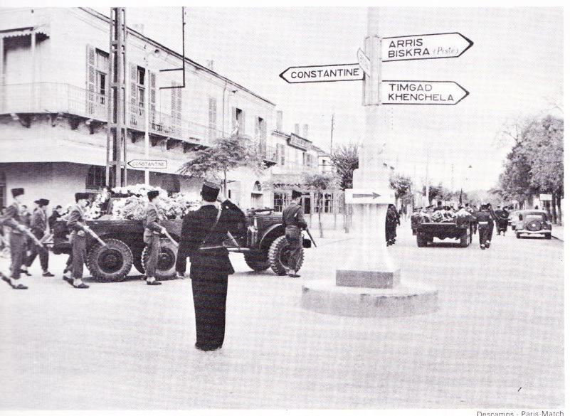 BATNA Enterrement des 4 militaires tués le 1er Novembre 1954 ---- Pierre AUDAT Eugène COCHET André MARQUET