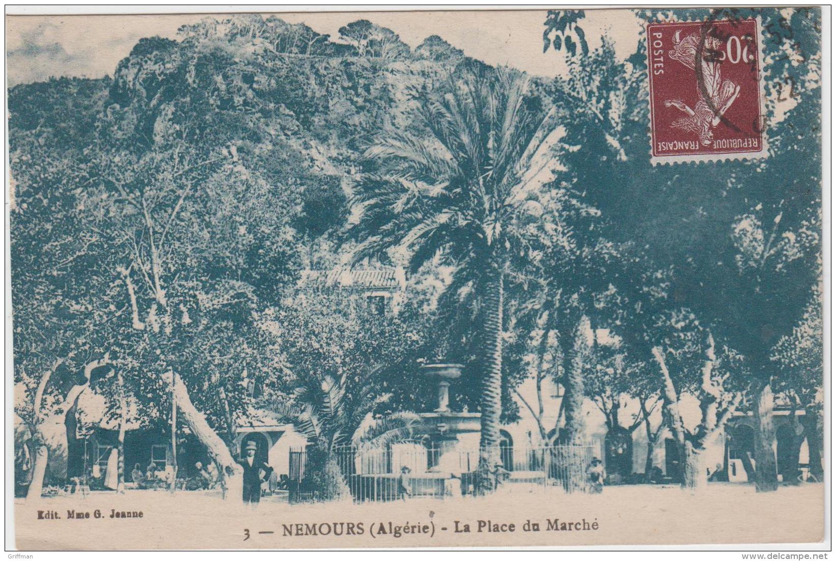 NEMOURS GHAZAOUET LA PLACE DU MARCHE 1922