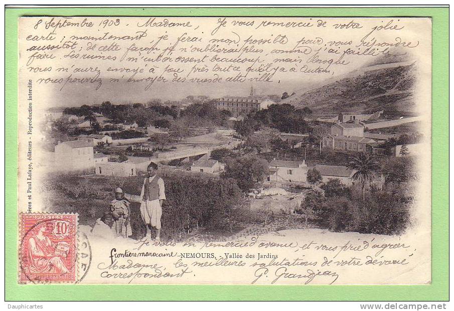 NEMOURS : Vallée des Jardins, Frontière marocaine.