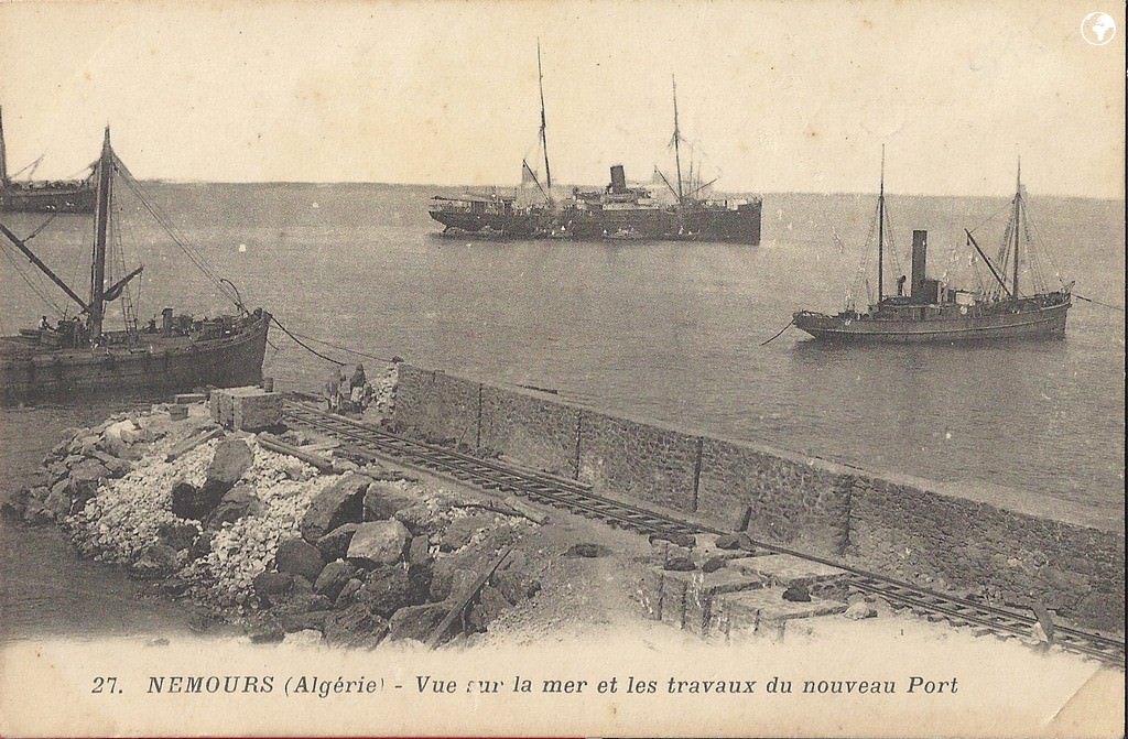 NEMOURS (Algérie) - Vue sur le mer et les travaux du nouveau Port