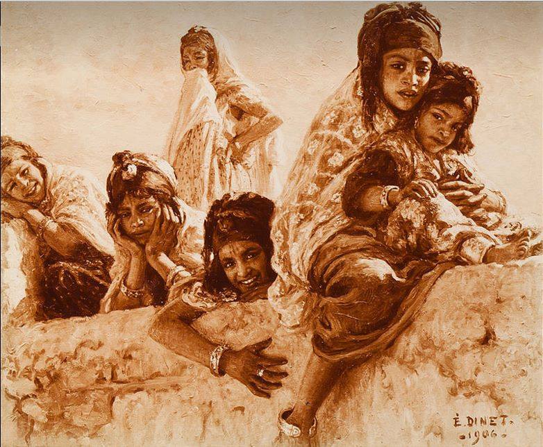 Filles regardant  par Étienne Dinet - Nasreddine Dinet , 1906 ----- الحاج ناصر الدين دينيه