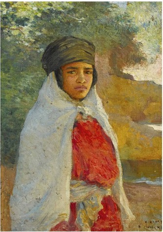 Étienne Dinet - Nasreddine Dinet ( 1861-1929) toile 1888 - huile sur toile marouflée sur toile