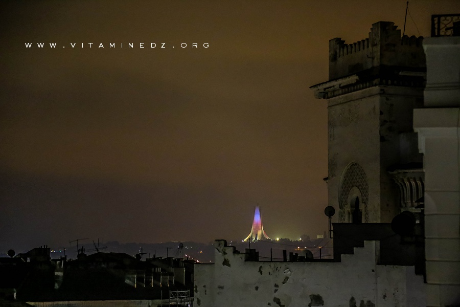 Photos d'Alger la nuit - Sanctuaire des martyrs