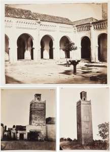 Joseph Pedra Title: Monuments arabes de Tlemcen: Minaret d'Agadir, mosquée sidi bel Hassen, cour de la mosquée bel Hassen (5 works) , ca. 1867