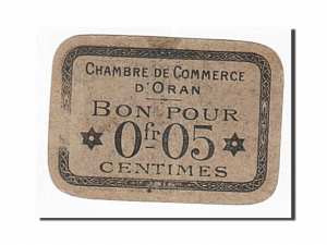 Algeria, Oran, 5 Centimes, 1916 face