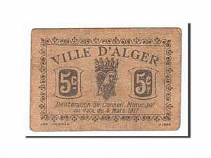 Algeria, Alger, 5 Centimes, 1917-03-09 face
