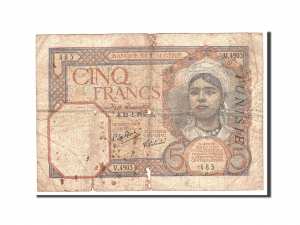 Algeria, 5 Francs, 1941 face