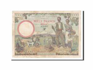 Algeria, 1000 Francs, 1942,, 1942-11-02 face
