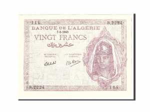 Algeria, 20 Francs, 1945-05-07 face
