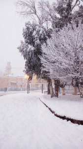 Jour de neige ,  vu sur la vieille poste ( Geryville ) El bayadh Centre ville