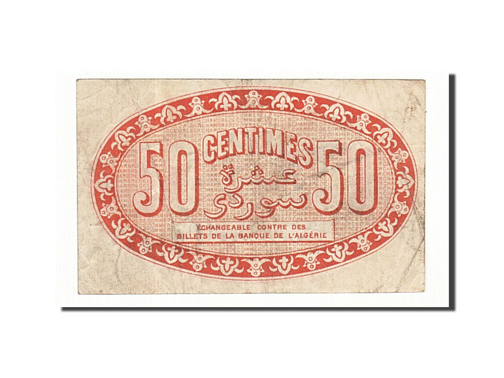 Algeria, 50 Centimes, 1915, 1915-01-13 dos
