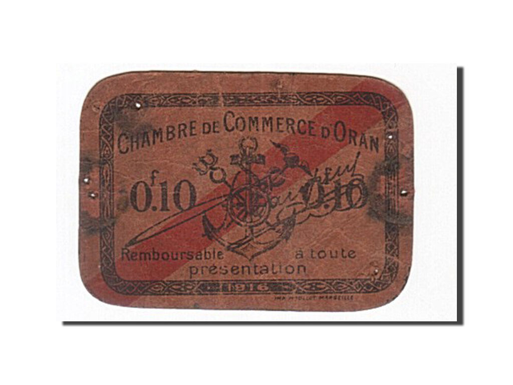 Algeria, Oran, 10 Centimes, 1916 dos