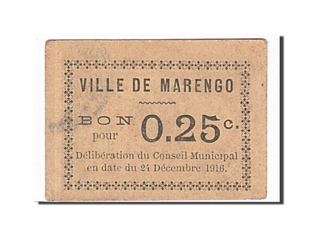 Algeria, Marengo, 25 Centimes, 1916 face