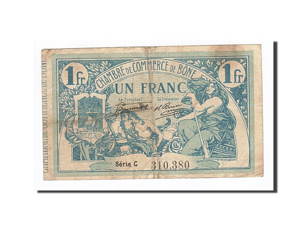 Algeria, Bône, 1 Franc, 1917, 1917-07-10 face