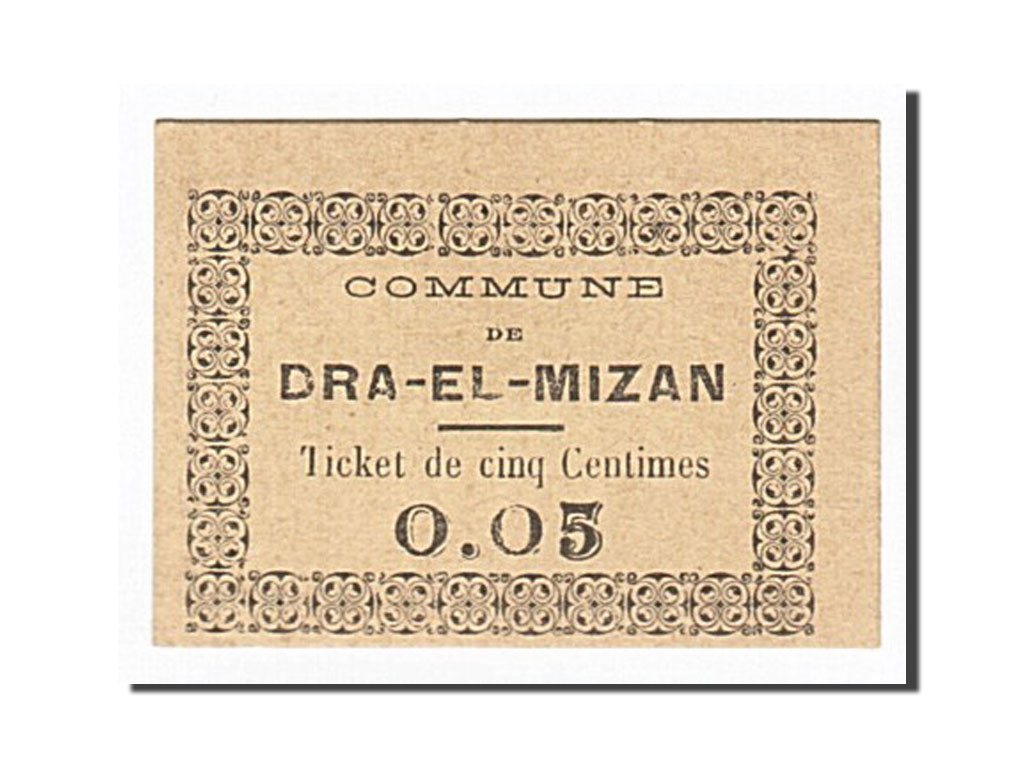 Algeria, Dra-El-Mizan, 5 Centimes, 1917-02-27 face