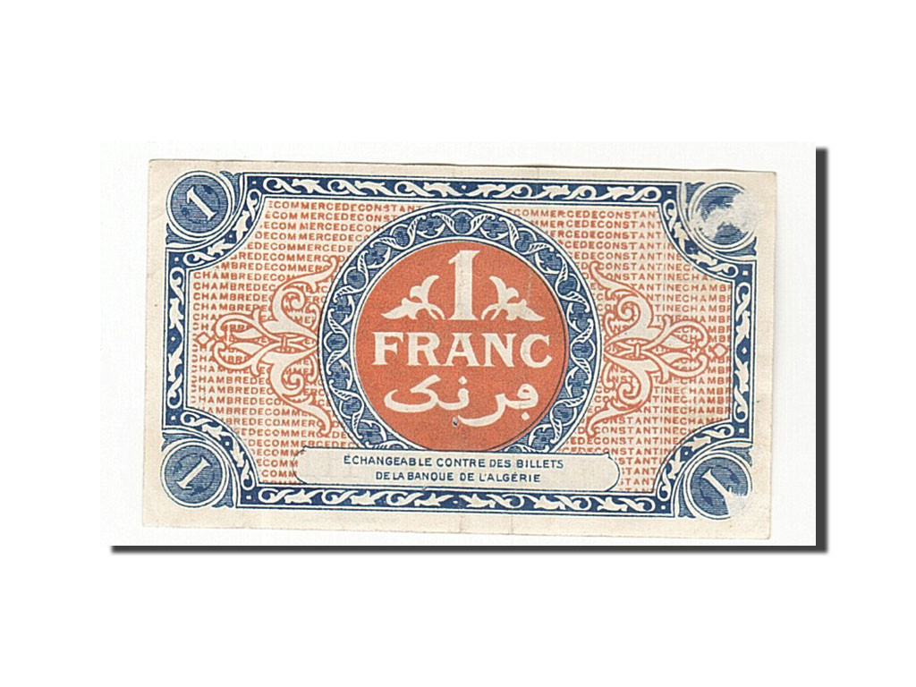 Algérie, Constantine, 1 Franc, 1922-03-10 dos