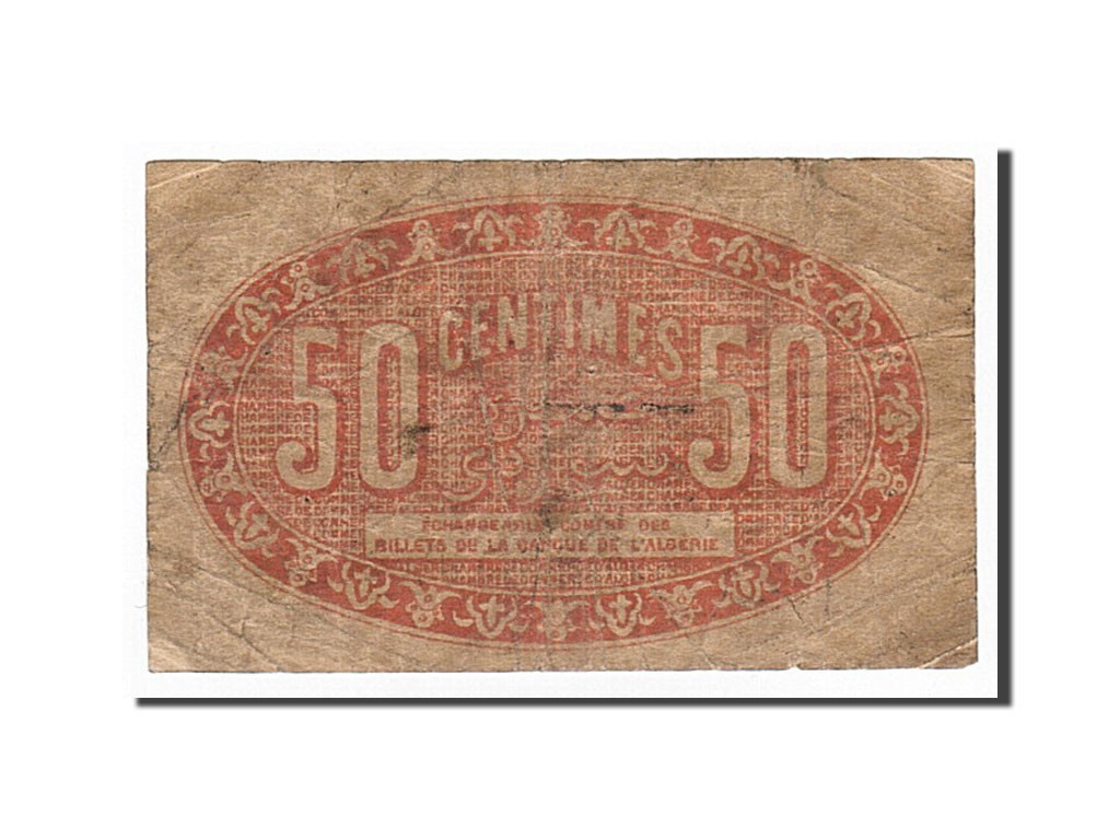 Algeria, Alger, 50 Centimes, 1923-01-31 dos