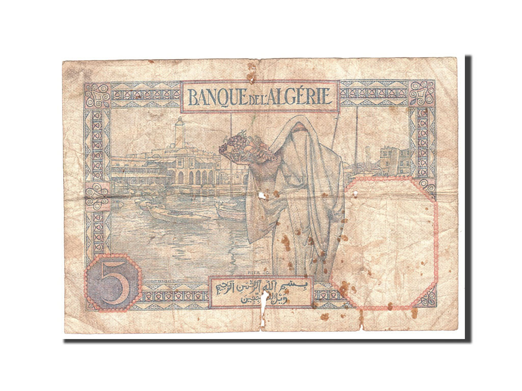 Algeria, 5 Francs, 1941 dos