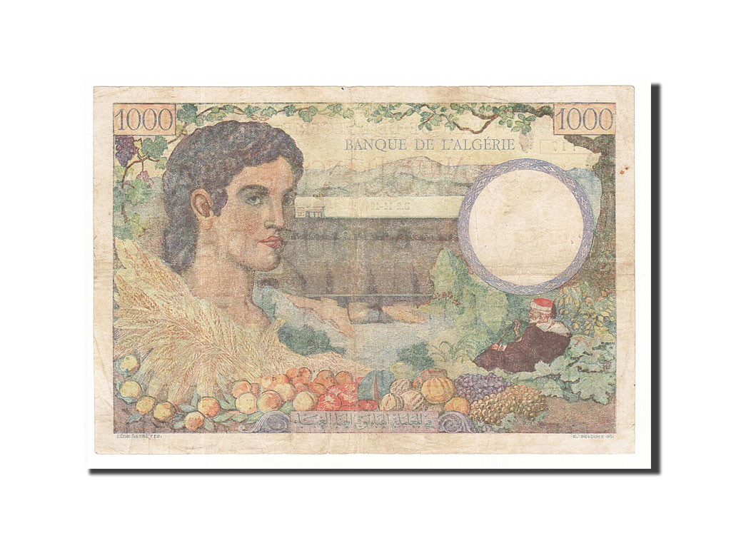 Algeria, 1000 Francs,  1942-11-02 dos