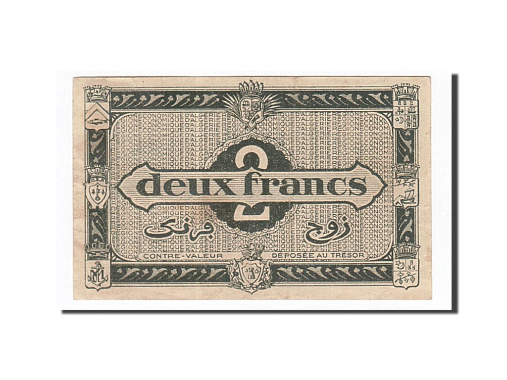 Algeria, 2 Francs, 1944-01-31 dos