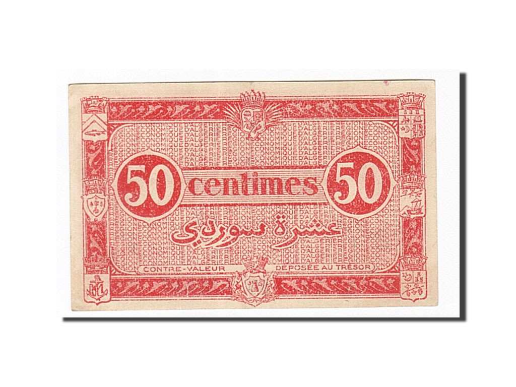 Algeria, 50 Centimes,  1944-01-31 dos