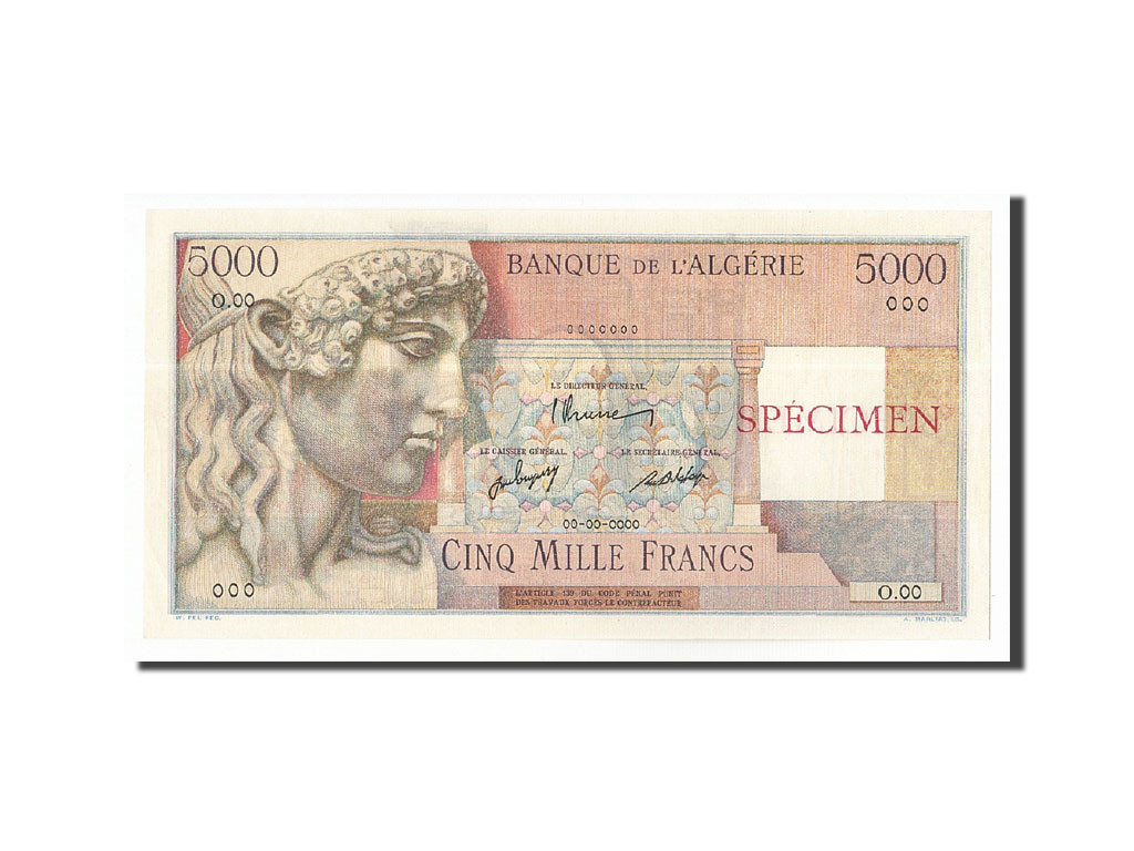 Algeria, 5000 Francs, 1946-1948 face