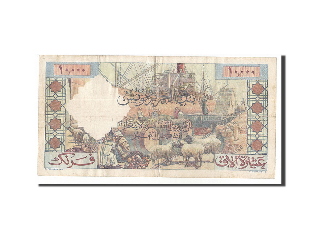 Algeria, 10,000 Francs, 1949-1955, 1957-06-27 dos