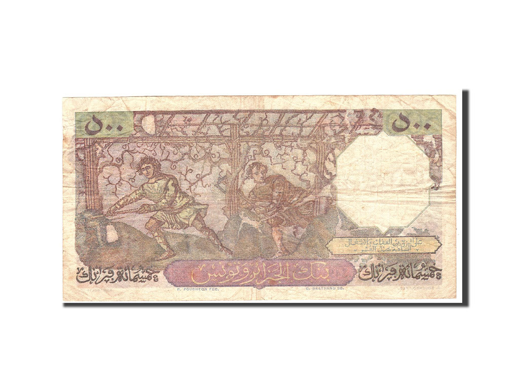 Algeria, 500 Francs,1952-01-22 dos