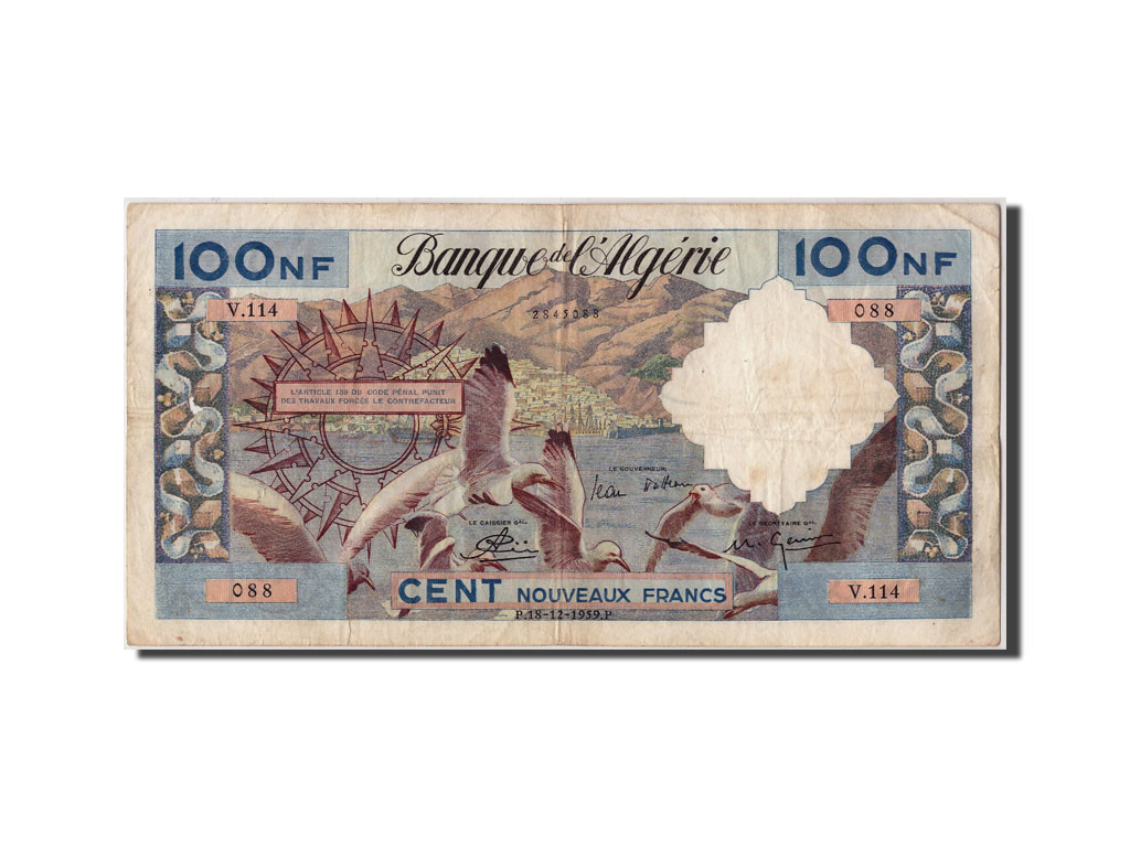Algérie, 100 Nouveaux Francs, 1959-12-18 face